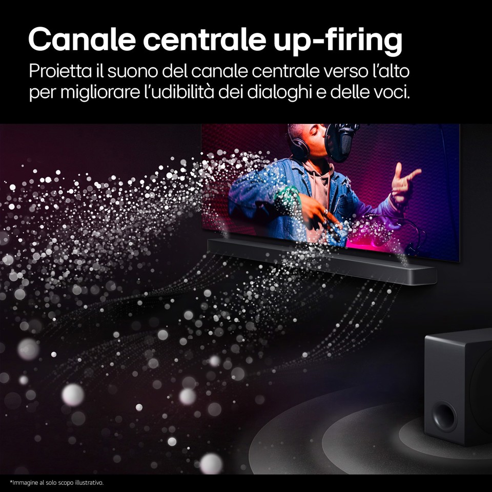 LG Soundbar S90TY, 570W su 5.1.3 canali, Dolby Atmos, Wi-Fi, 3 speaker up-firing