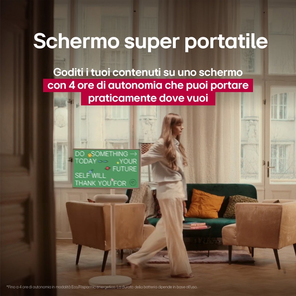 LG StanbyME 2 27LX6TDGA schermo super portatile 27'' touchscreen, webOS, HDMI, USB-C 2025