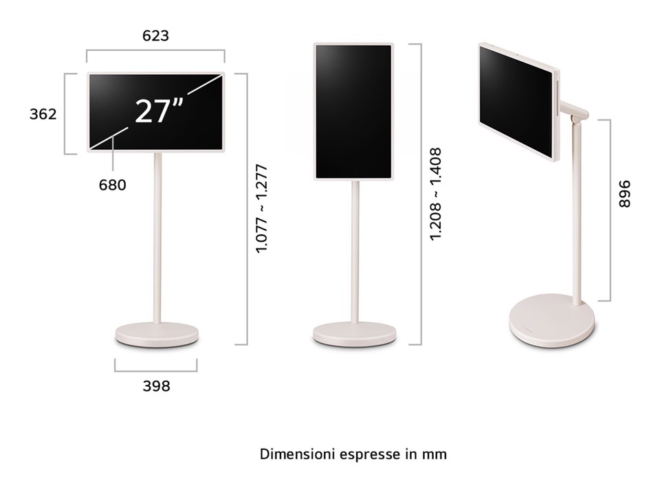 LG StanbyME 2 27LX6TDGA schermo super portatile 27'' touchscreen, webOS, HDMI, USB-C 2025