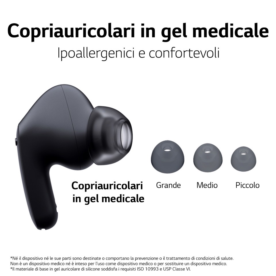 LG TONE Free FP5 - Cuffie True Wireless Bluetooth con ANC (Nero)