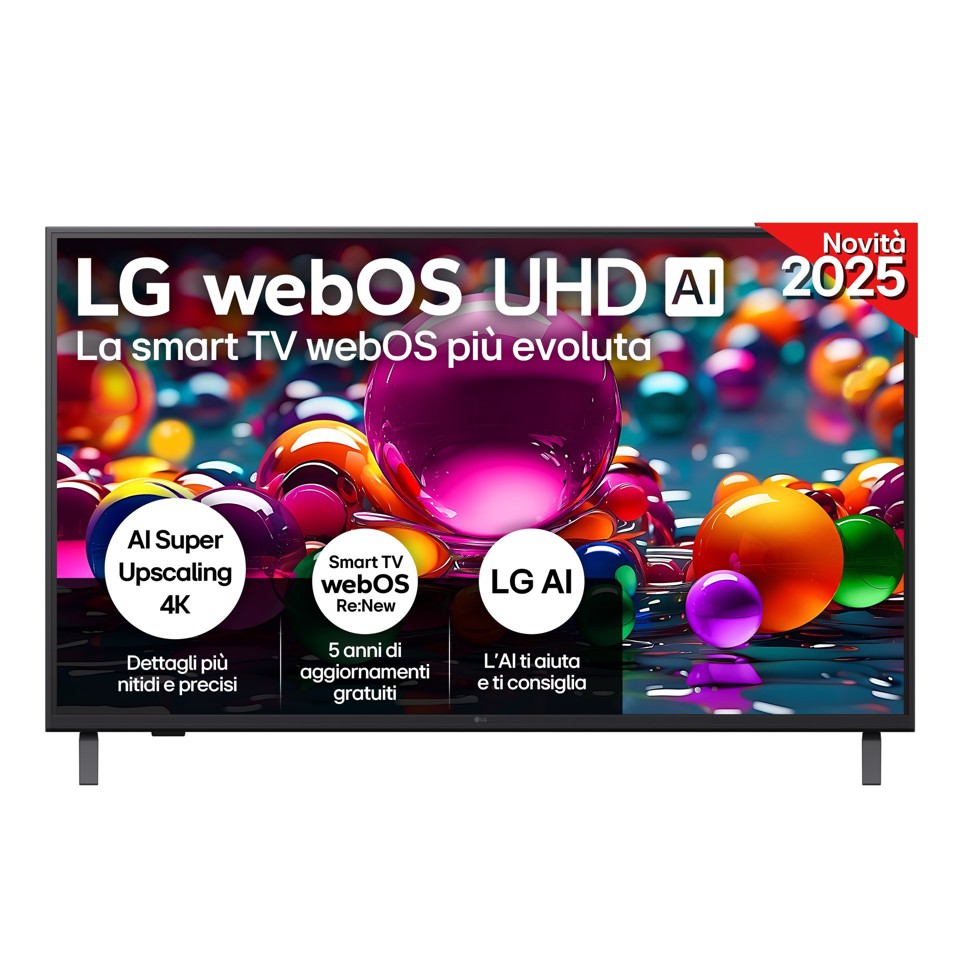 LG UHD AI 43UA75006LA TV Serie UA75 43'' 4K, α7 Gen8, HDR10, 20W, 3 HDMI con Game Optimizer, Smart TV WebOS 25
