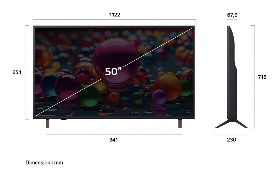LG UHD AI 50UA74006LB TV webOS Serie UA74 50'' 4K, α7 Gen8, HDR10, 20W, 3 HDMI con Game Optimizer, Smart TV WebOS 2025