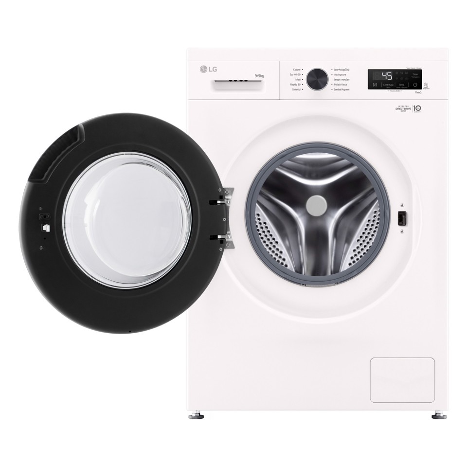 LG W4NX1095NWB Lavasciuga 9/5kg Serie X1, Classe A/E, 6 Motion Direct Drive, Wi-Fi, 1400 giri, Allergy Care, Bianca