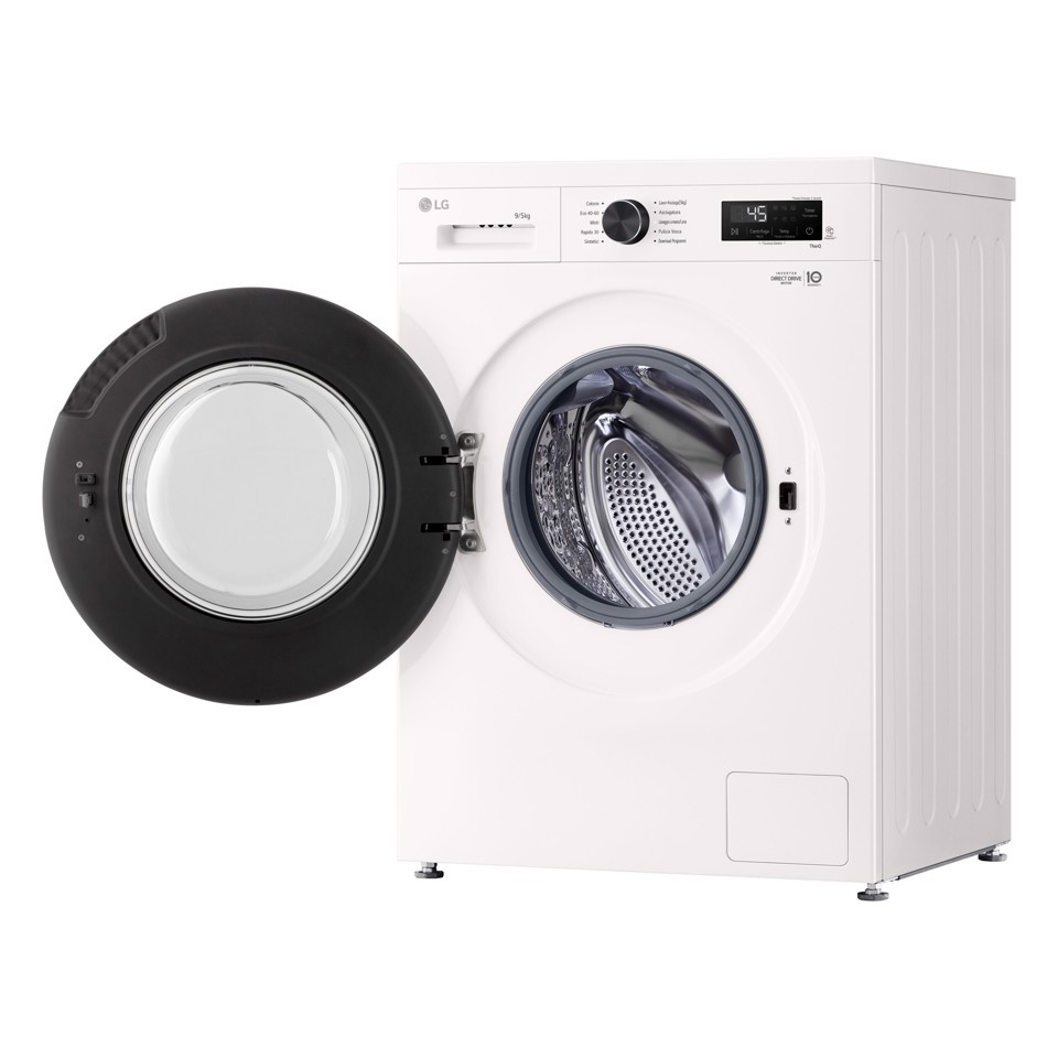 LG W4NX1095NWB Lavasciuga 9/5kg Serie X1, Classe A/E, 6 Motion Direct Drive, Wi-Fi, 1400 giri, Allergy Care, Bianca