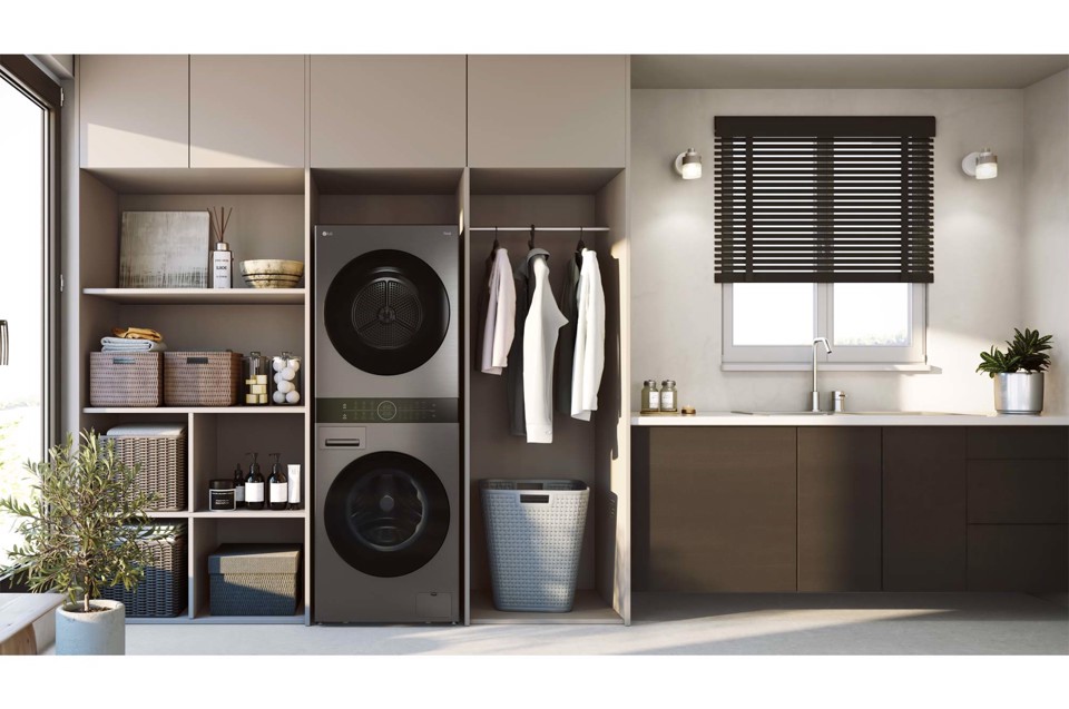 LG WashTower WT1210BBF Colonna Bucato Lavatrice + Asciugatrice 12/10kg AI DD, Classe A-10%/A+++, Pannello unificato