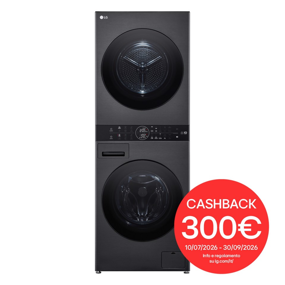 LG WashTower WT1210BBF Colonna Bucato 12/10kg AI DD, Classe A, Pannello unificato