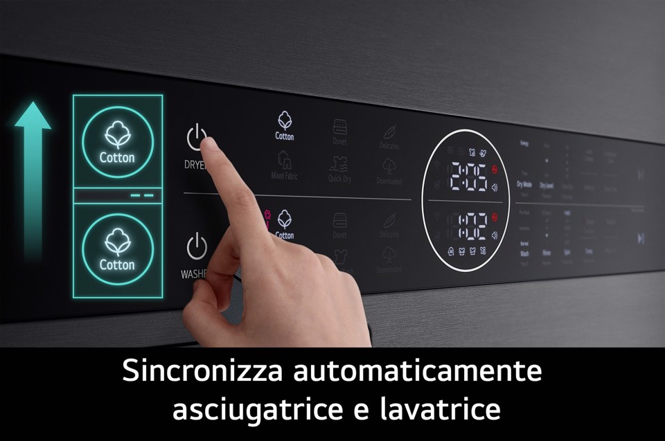 LG WashTower WT1210BBF Colonna Bucato 12/10kg AI DD, Classe A, Pannello unificato
