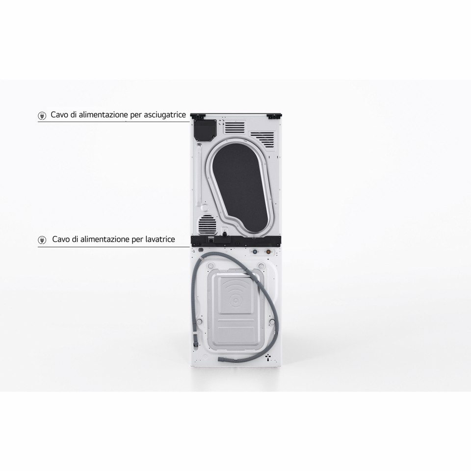 LG WashTower WT1210WWF Colonna Bucato 12/10kg AI DD, Classe A, Pannello unificato