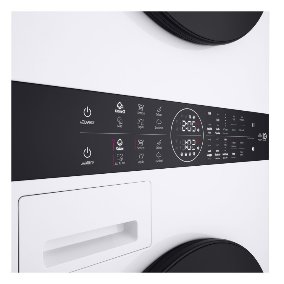 LG WashTower WT1210WWF Colonna Bucato 12/10kg AI DD, Classe A, Pannello unificato