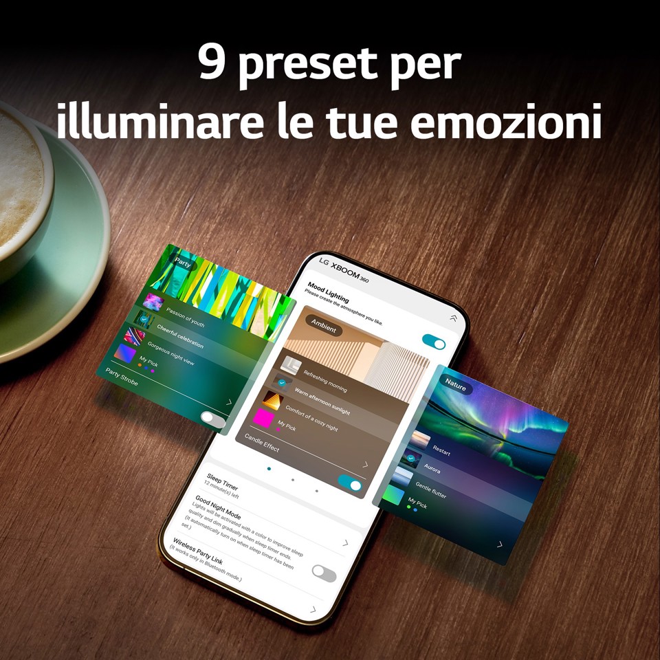 LG XBOOM 360 XO3, Speaker omnidirezionale 50W, Illuminazione, IP54, Bluetooth 5.1, Black