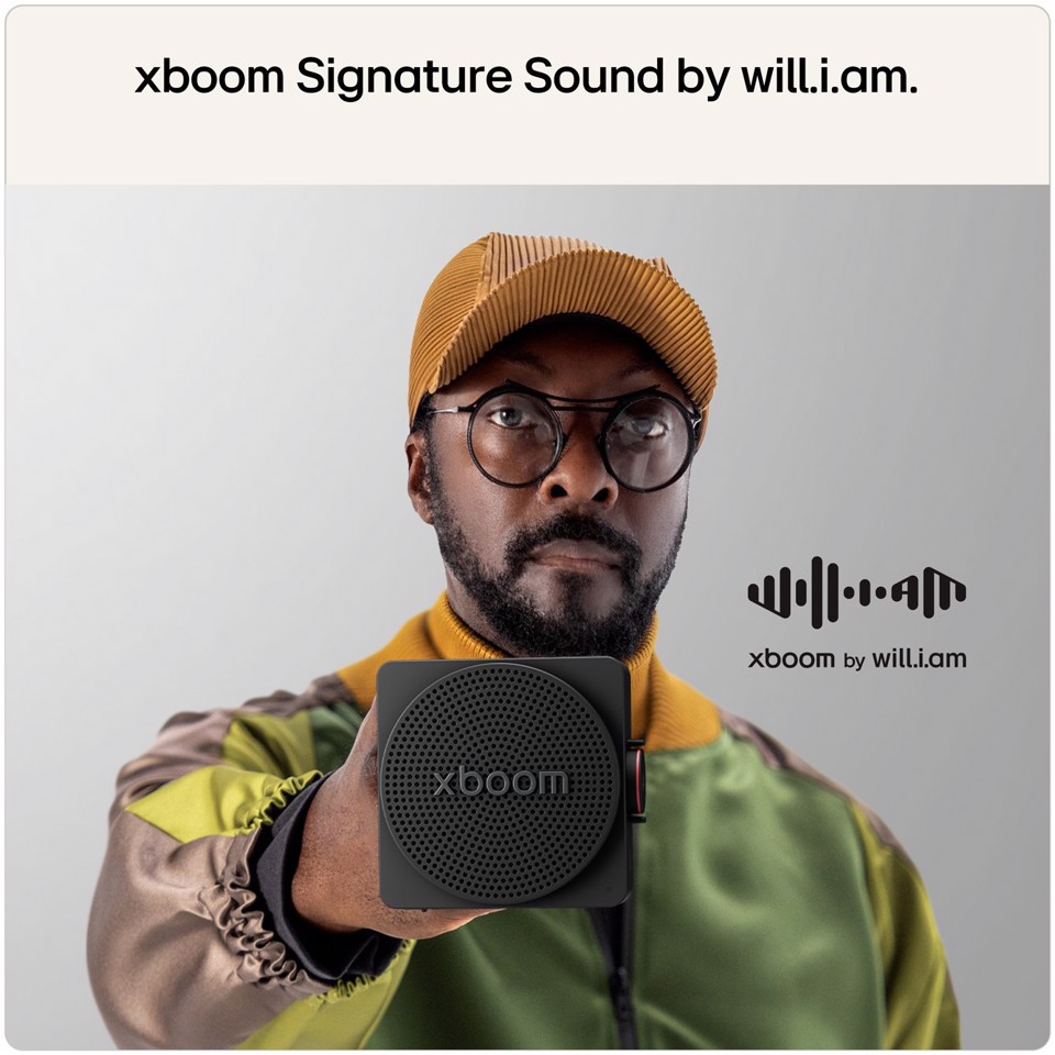 LG xboom Mini by will.i.am, Speaker Bluetooth portatile 5W, Compatto e versatile, 10 ore di autonomia, IP67, Black