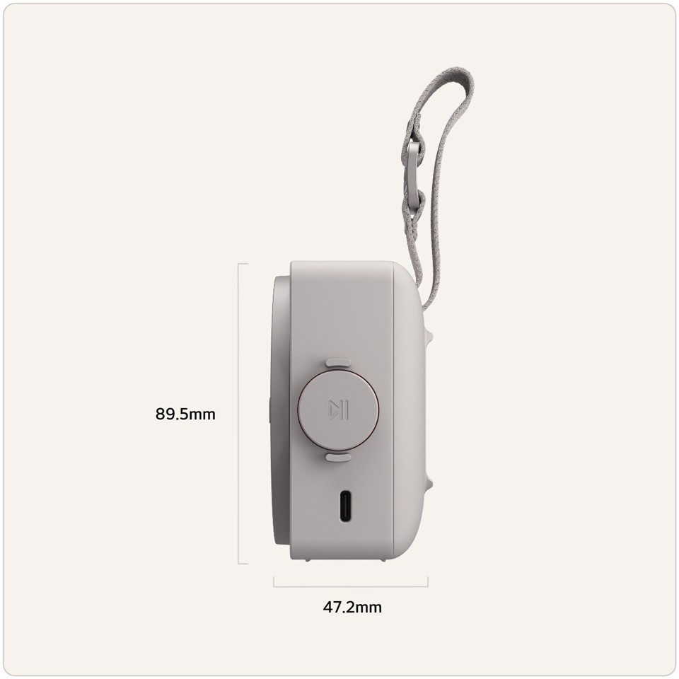 LG xboom Mini by will.i.am, Speaker Bluetooth portatile 5W, Compatto e versatile, 10 ore di autonomia, IP67, Grey