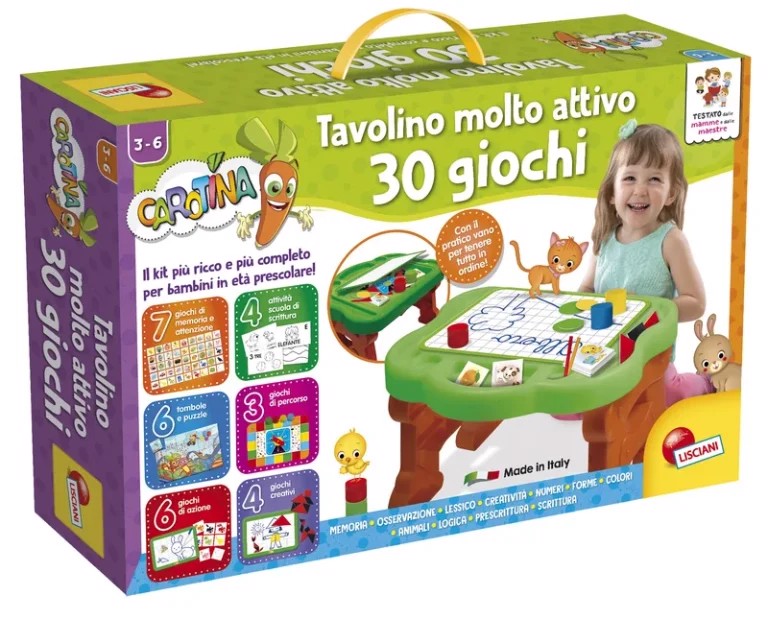 Lisciani Carotina Tavolino Molto Attivo 30 Giochi Nuova Edizione