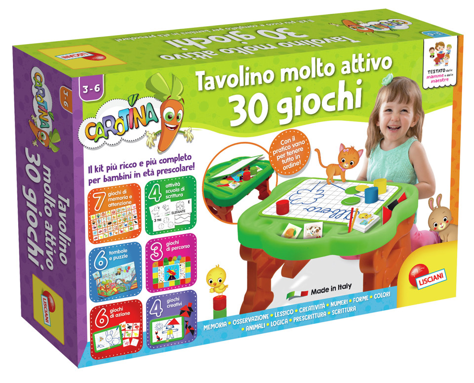 Lisciani Carotina Tavolino Molto Attivo 30 Giochi Nuova Edizione