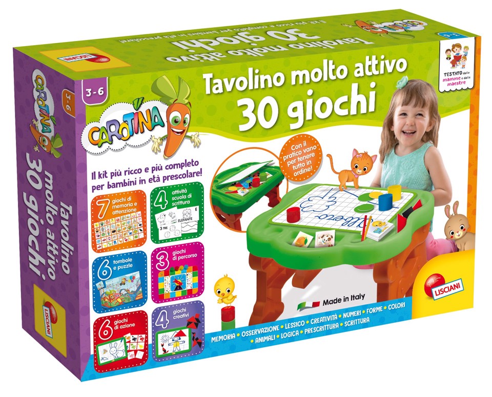 Lisciani Carotina Tavolino Molto Attivo 30 Giochi