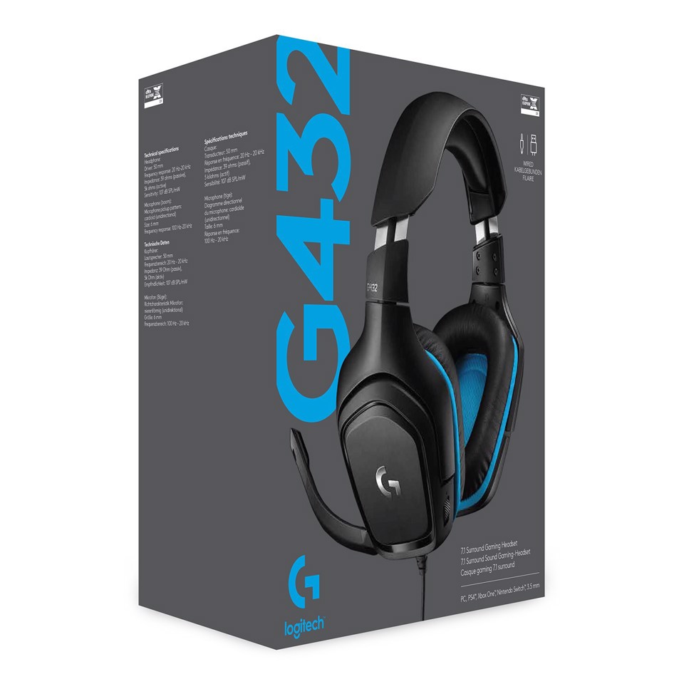 Logitech G 981-000770 cuffia e auricolare Cablato A Padiglione Gaming Nero, Blu