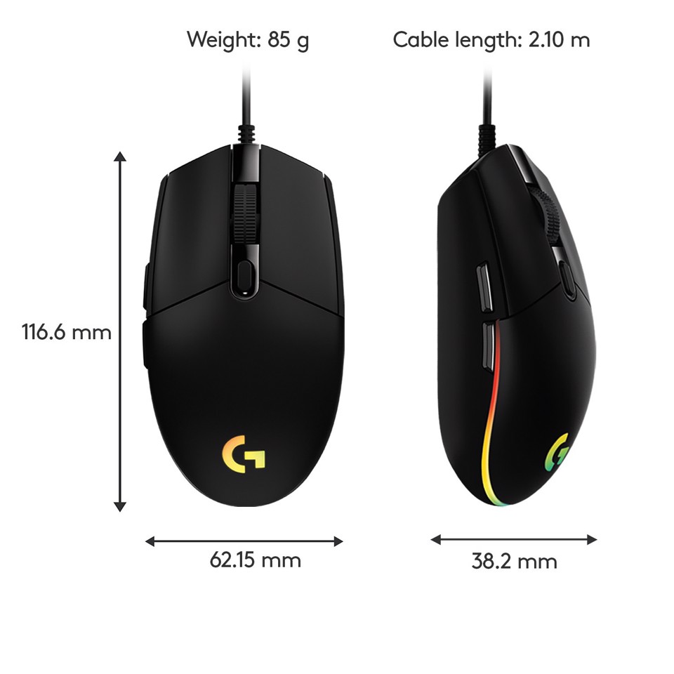 Logitech G G203 LIGHTSYNC mouse gaming a filo