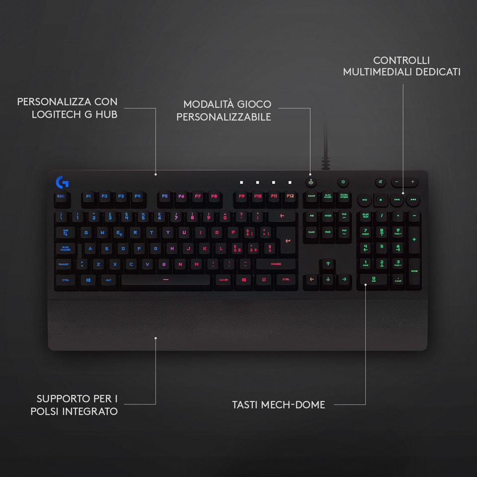 Logitech G G213 Prodigy Tastiera Gaming Cablata