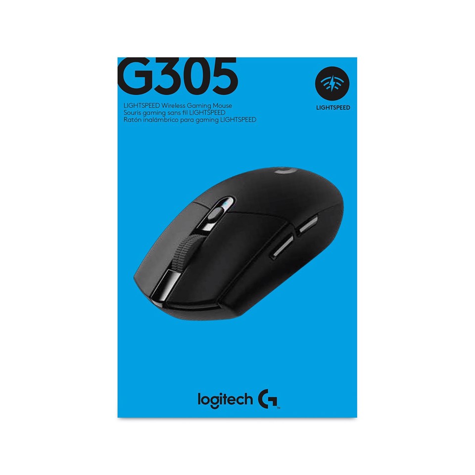 Logitech G G305 LIGHTSPEED Mouse Gaming Wireless, Sensore 12K HERO, 12.000 DPI, Design Leggero, 6 Pulsanti Programmabili, Batteria 250 Ore, Memoria Integrata, PC/Laptop - Nero