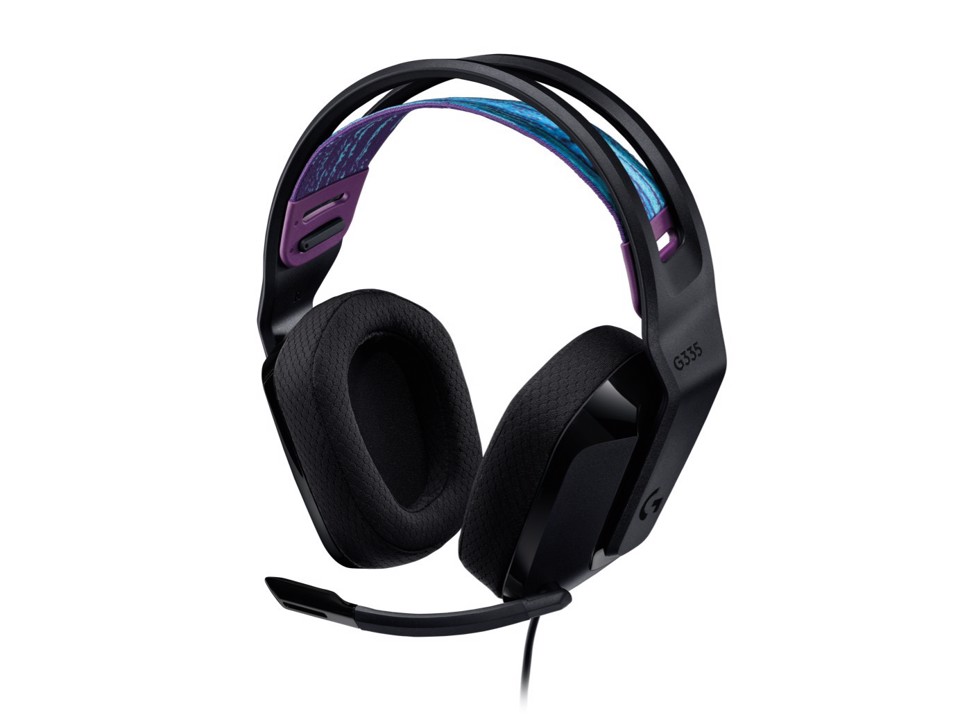 Logitech G G335, Cuffia Gaming cablata con microfono flip-to-mute, jack audio da 3,5 mm, imbottiture in memory foam, leggera, compatibile con PC, PlayStation, Xbox, Nintendo Switch/Switch 2 - Nero