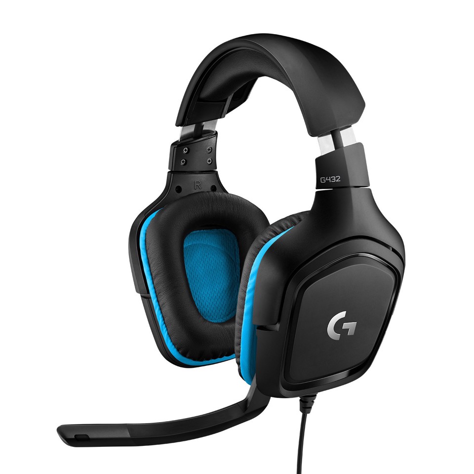 Logitech G G432 Auricolare Cablato A Padiglione Giocare Nero, Blu
