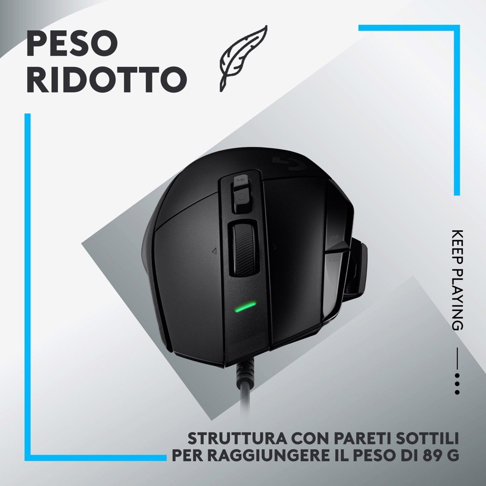 Logitech G G502 X mouse gaming a filo
