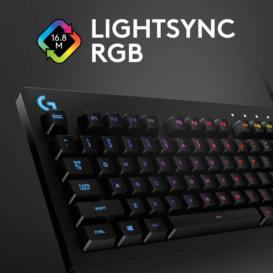 Logitech G Logitech G213 Prodigy Tastiera Gaming Cablata, LIGHTSYNC RGB, Tasti Retroilluminati, Resistente Agli Schizzi, Tasti Personalizzabili, Controlli Dedicati Multimediali, QWERTY Layout Italiano, Nero