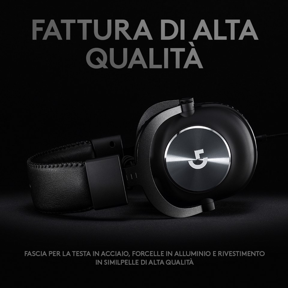 Logitech G PRO X cuffia gaming cablata con microfono 7.1 Surround