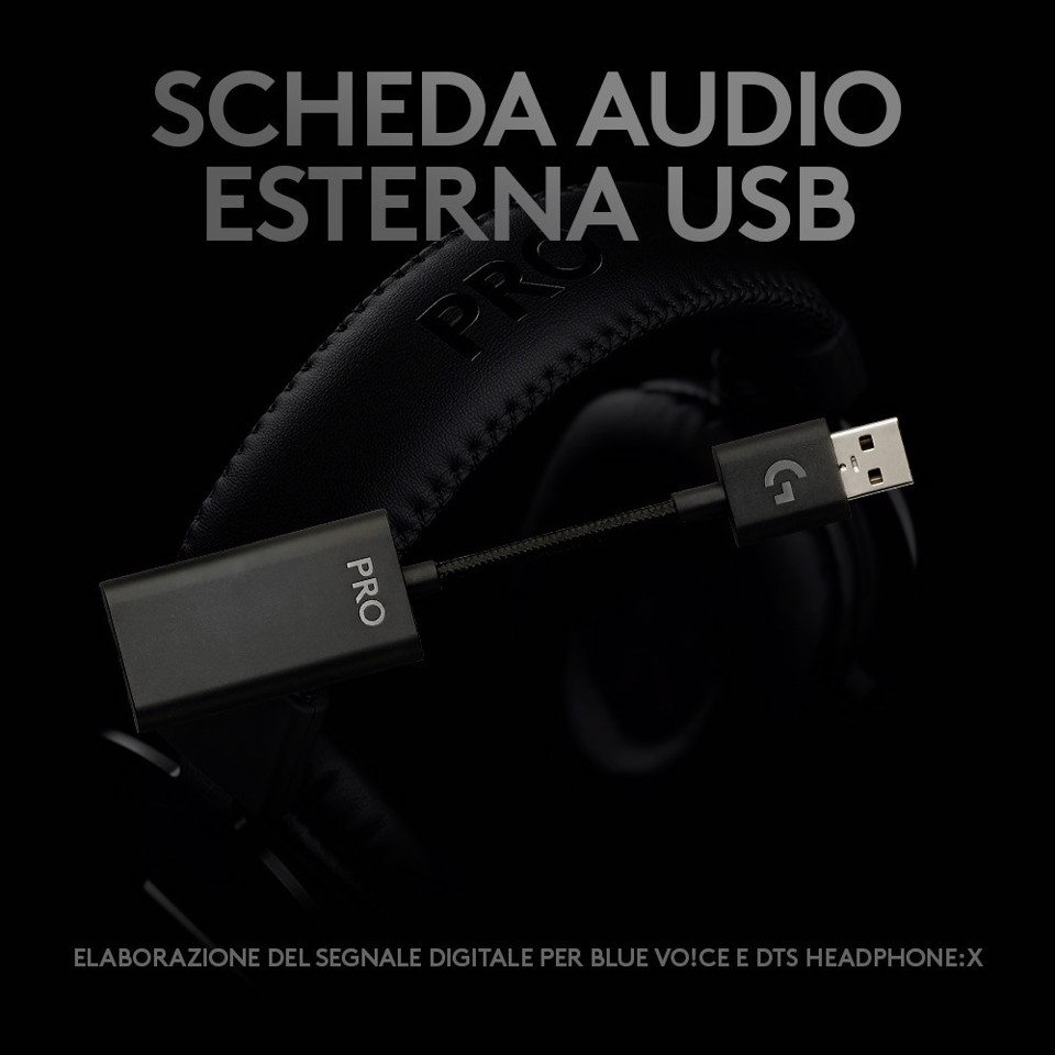 Logitech G PRO X cuffia gaming cablata con microfono 7.1 Surround