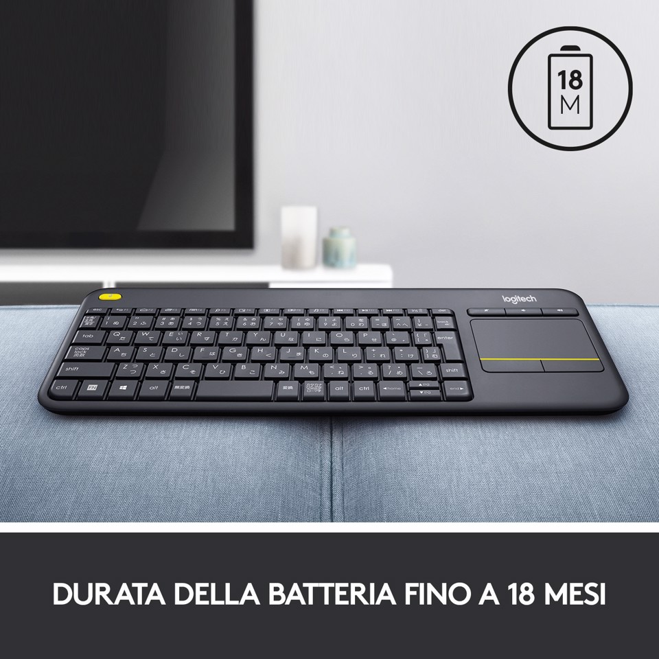Logitech K400 Plus Tastiera Wireless Touch per tv