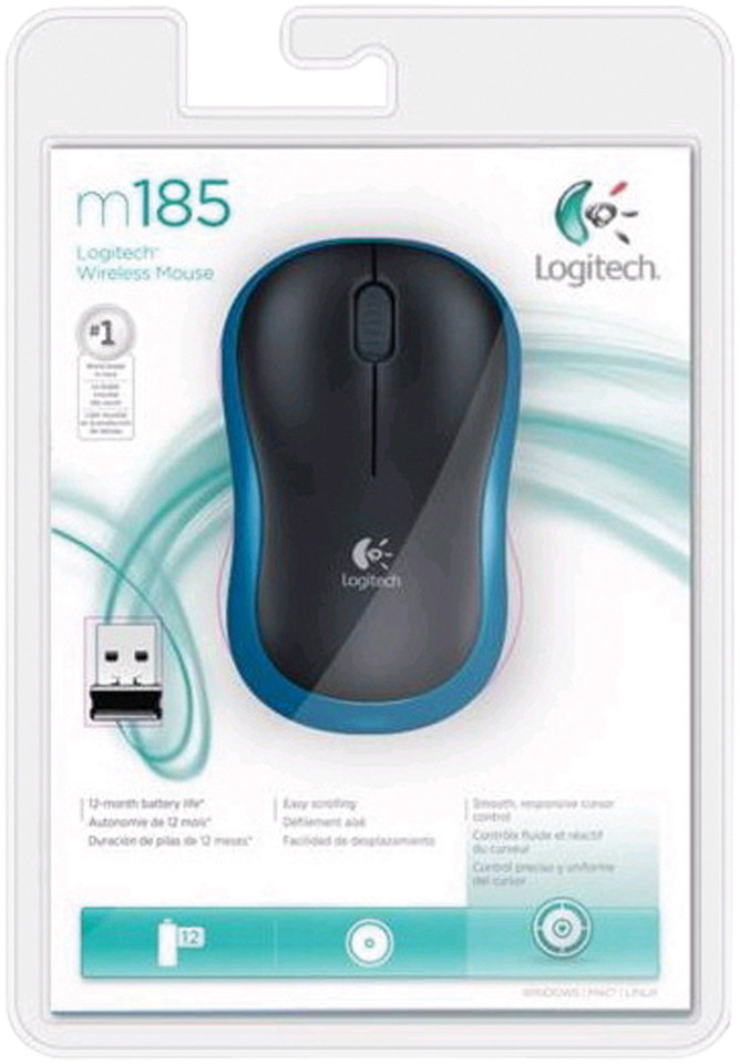 Logitech M185 mouse wireless (blu)