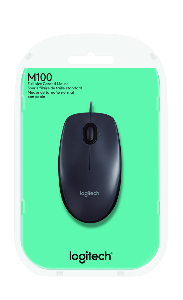 Logitech M100 mouse Ambidestro USB tipo A Ottico 1000 DPI
