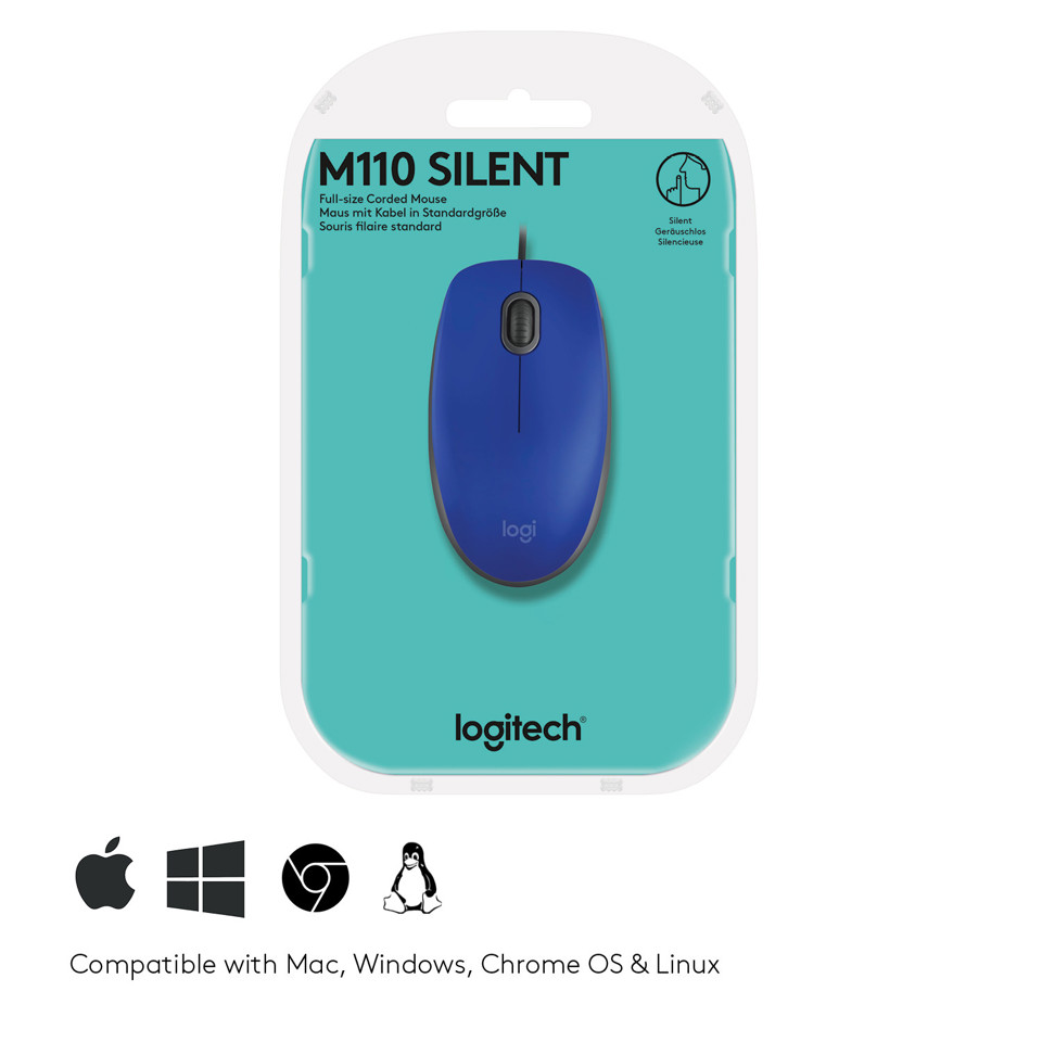 Logitech M110 mouse Ambidestro USB tipo A Ottico 1000 DPI