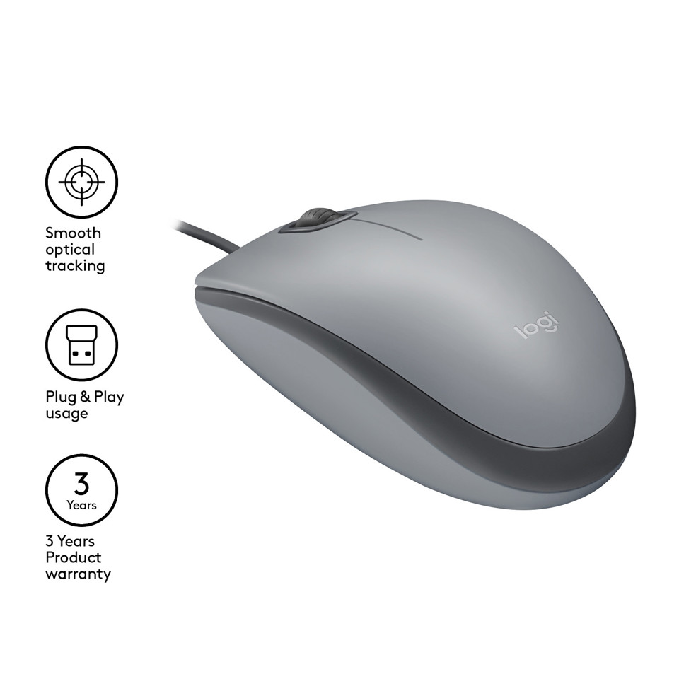 Logitech M110 mouse Ambidestro USB tipo A Ottico 1000 DPI