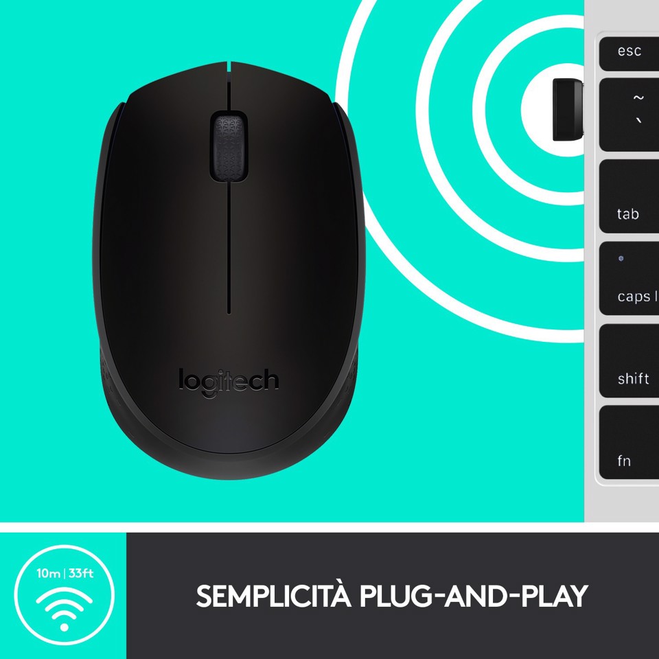 Logitech M171 mouse wireless (nero)