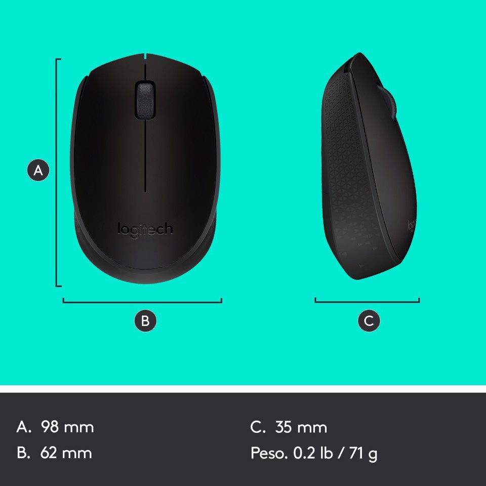 Logitech M171 mouse wireless (nero)