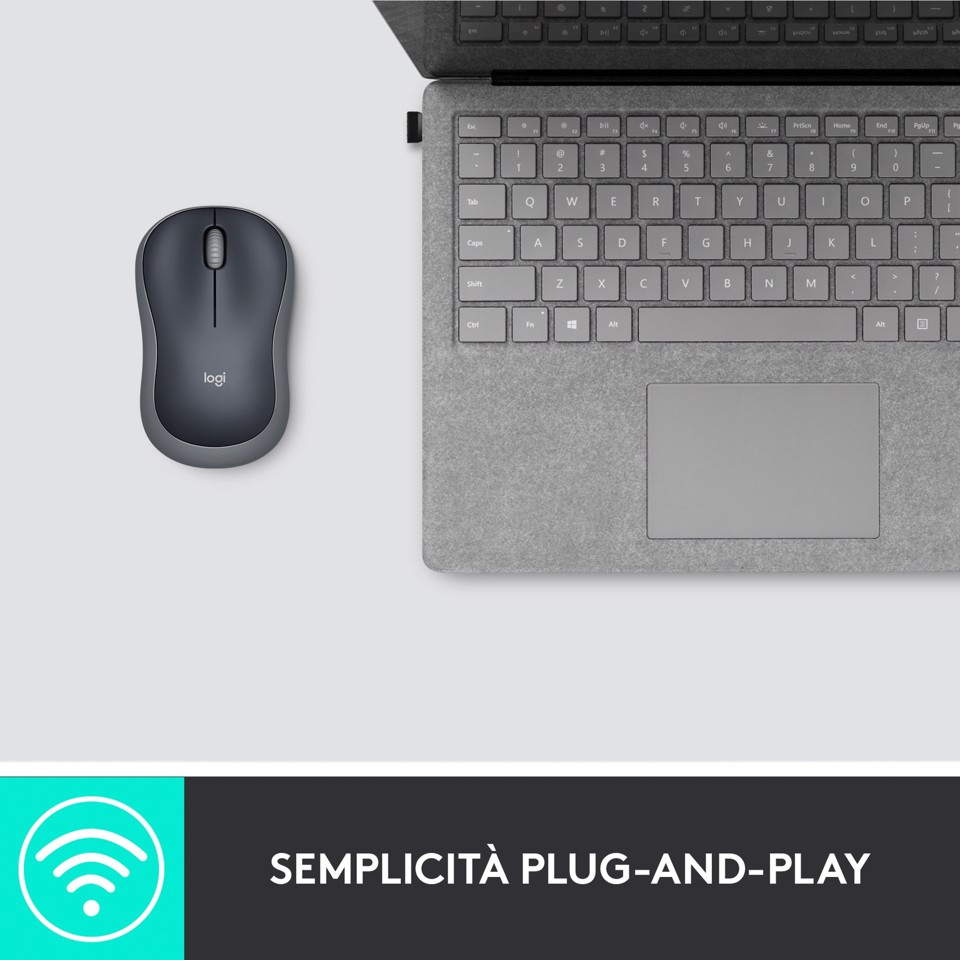 Logitech M185 mouse wireless (nero)