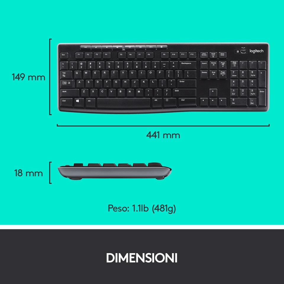 Logitech MK270 Combo Tastiera e Mouse Wireless