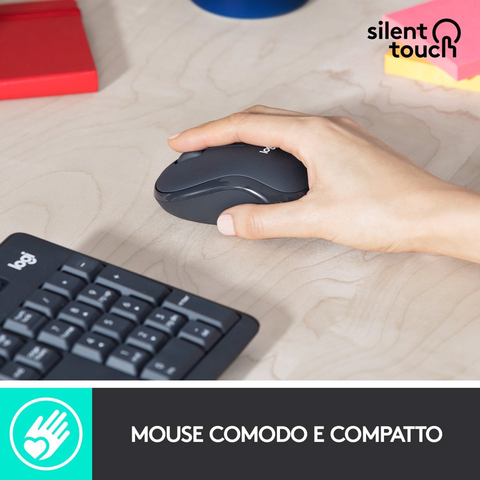 Logitech MK295 Kit Mouse e Tastiera Wireless Silent