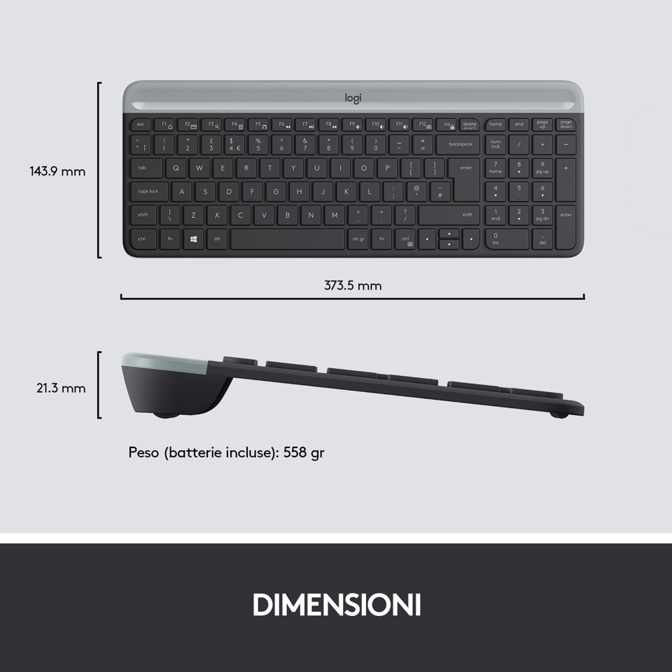 Logitech MK470 Kit Mouse e Tastiera Wireless