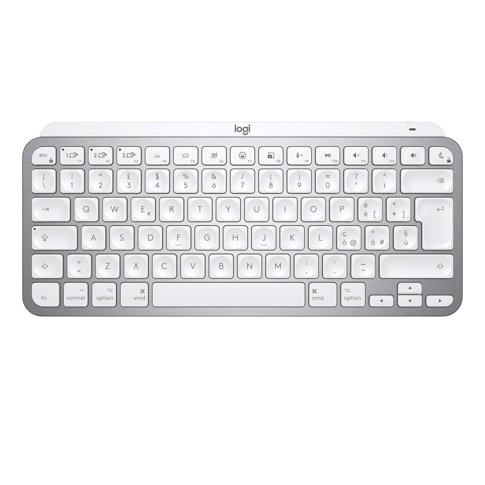 Logitech MX Keys Mini per Mac Tastiera Wireless, Minimal, Compatta, Bluetooth, Tasti Retroilluminati, USB-C, Digitazione Tattile, Compatibile con Apple macOS, iPad OS, in Metallo