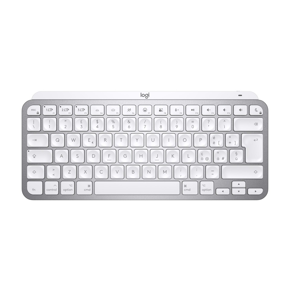 Logitech MX Keys Mini per Mac Tastiera Wireless, Minimal, Compatta, Bluetooth, Tasti Retroilluminati, USB-C, Digitazione Tattile, Compatibile con Apple macOS, iPad OS, in Metallo