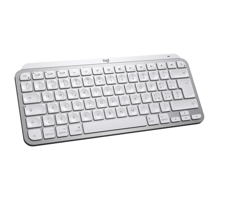 Logitech MX Keys Mini per Mac Tastiera Wireless, Minimal, Compatta, Bluetooth, Tasti Retroilluminati, USB-C, Digitazione Tattile, Compatibile con Apple macOS, iPad OS, in Metallo