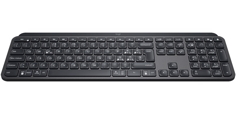 Logitech , MX Keys, tastiera wireless avanzata con illuminazione, digitazione reattiva, retroilluminazione, Bluetooth, USB-C, Apple, macOS, Microsoft Windows, Linux, iOS, Android, struttura in metallo