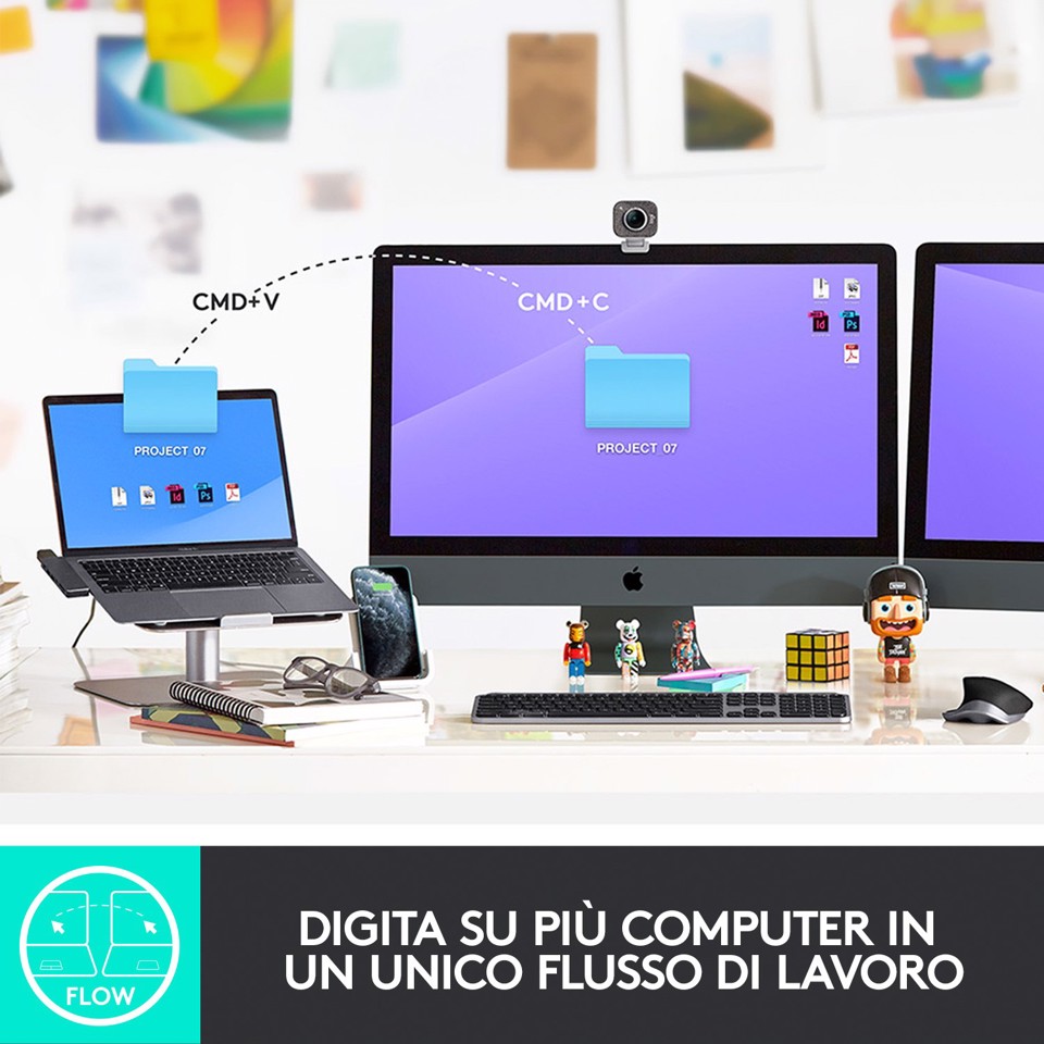 Logitech MX Keys Tastiera Wireless Illuminata Avanzata per Mac, Digitazione Tattile, Tasti Retroilluminati a LED, Bluetooth, USB-C, Batteria 10 giorni, Apple macOS, Struttura Metallica