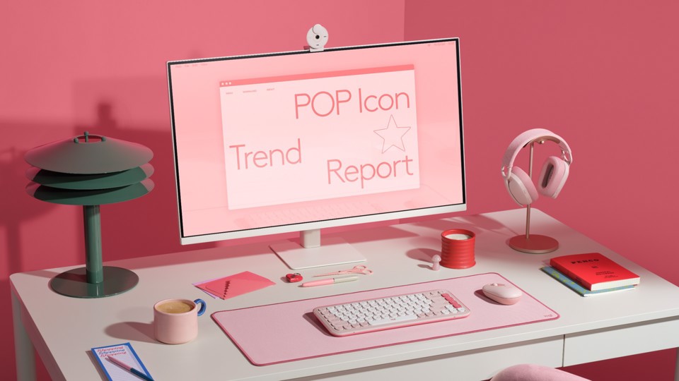 Logitech POP Icon Combo tastiera + Mouse Bluetooth (Rosa, Bianco)