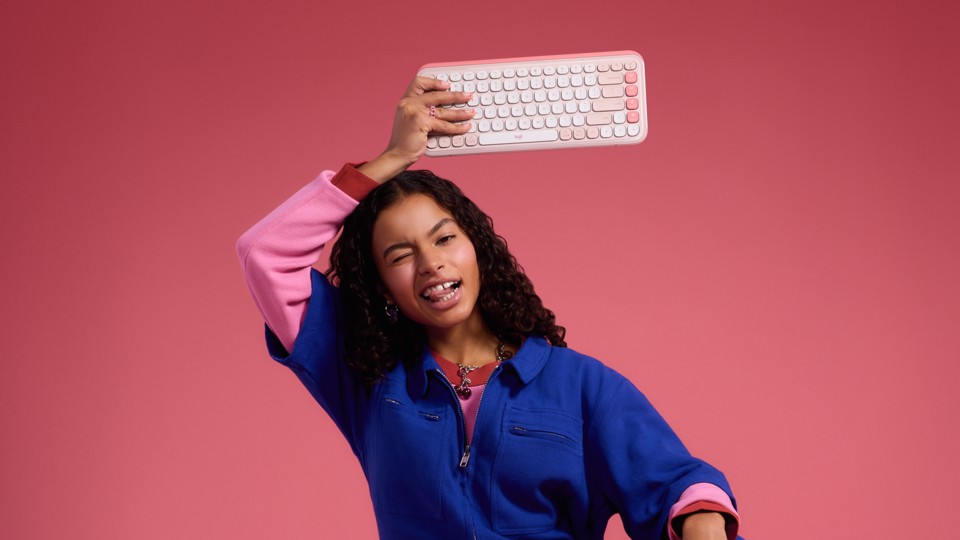 Logitech POP Icon Combo tastiera + Mouse Bluetooth (Rosa, Bianco)