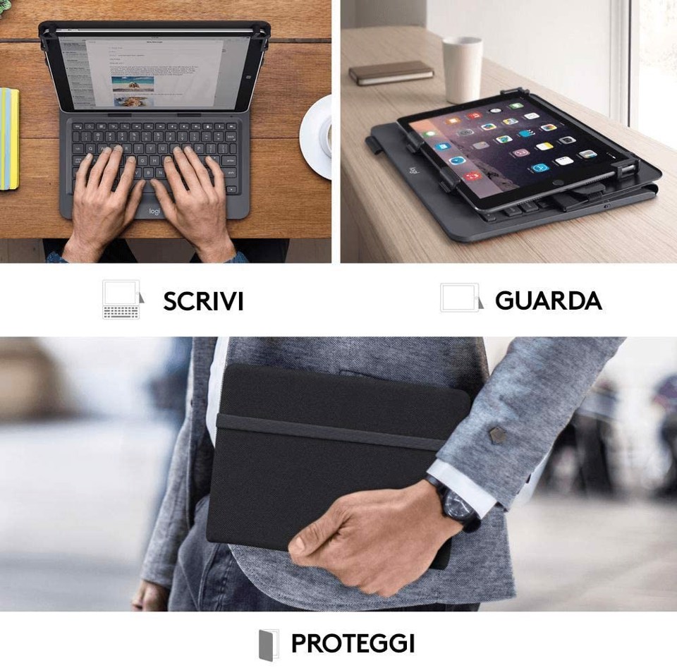 Logitech Universal Folio cover con tsatiere per tablet (universale 9/10")