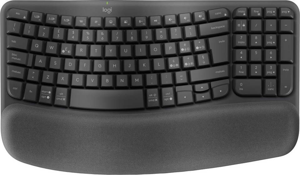 Logitech Wave Keys tastiera ergonomica Bluetooth