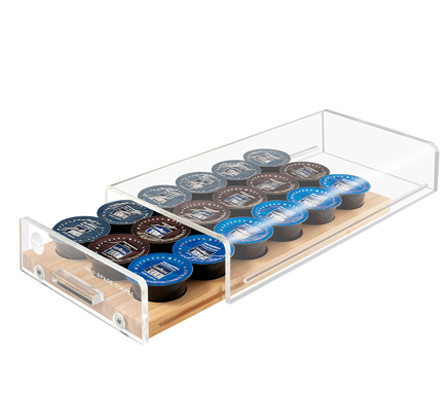 Macom Cassetto portacapsule universale SalvaSpazio per capsule di caffè Legno Trasparente